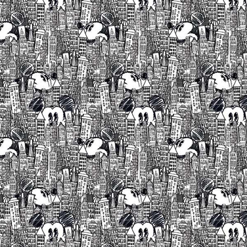 Disney Mickey Mouse Cityscape Sketch Apple AirPods Pro Skin